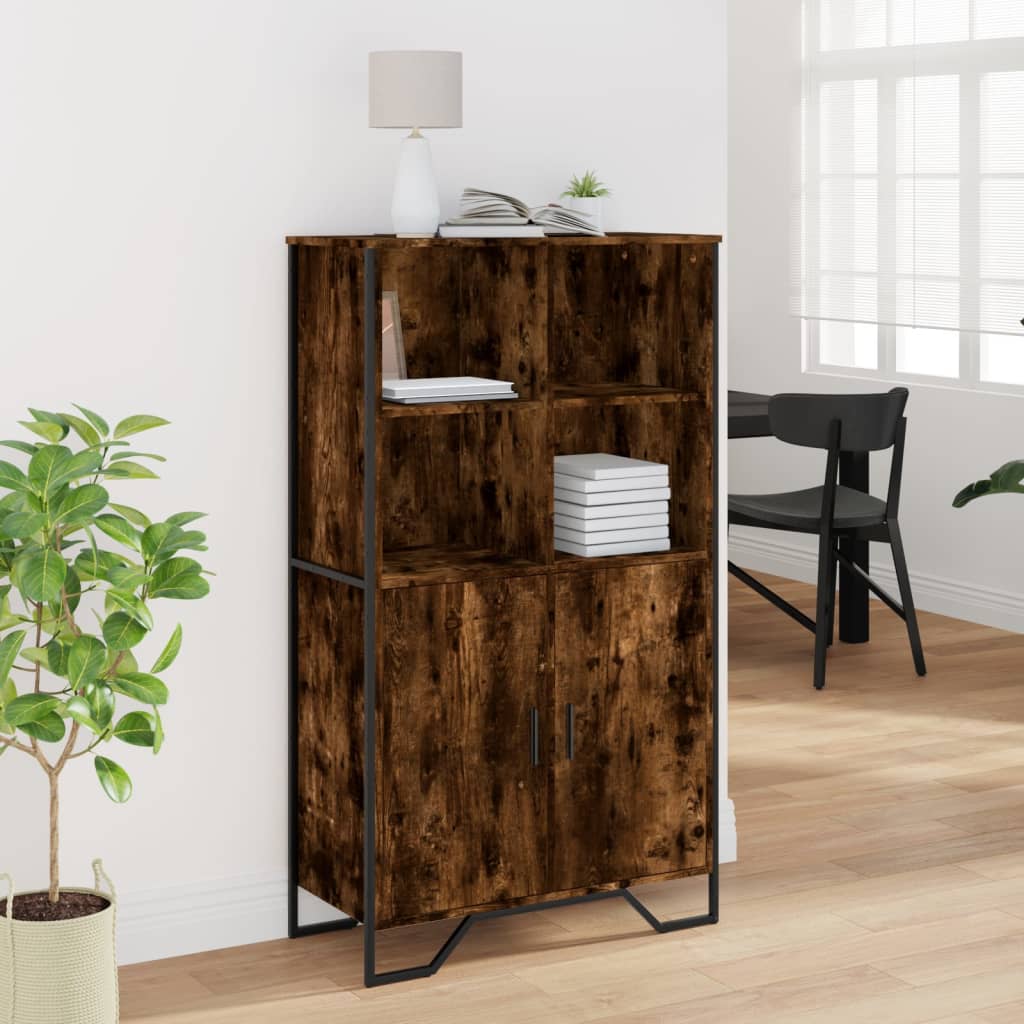 Highboard Smoked Oak 79.5x35.5x137.5 cm Engineered wood