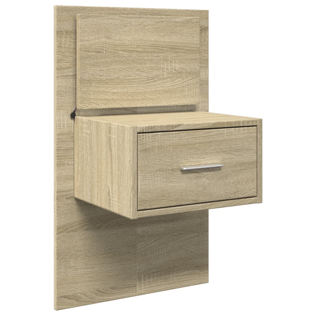 vidaXL Bed Headboard with Cabinets Sonoma Oak 200 cm Engineered Wood