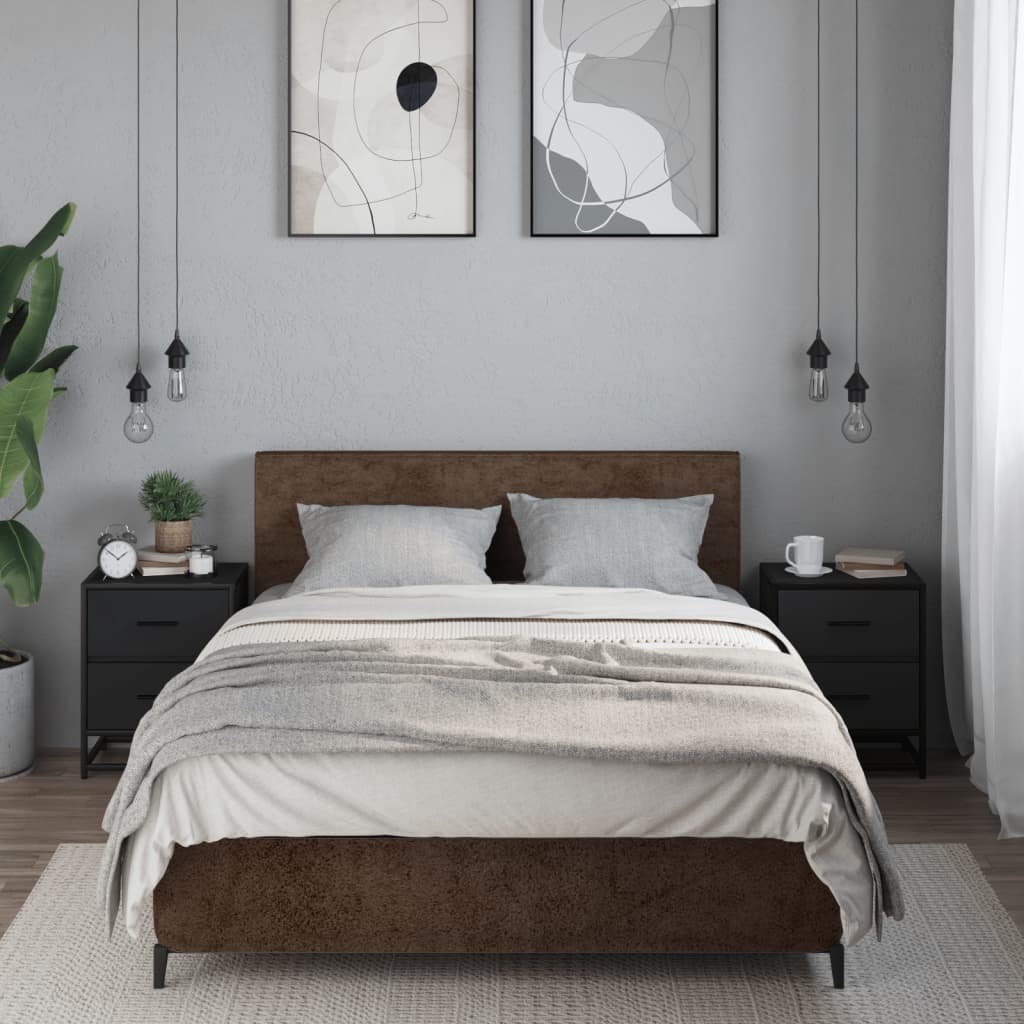 vidaXL Bedside Cabinets 2 pcs Black 40x31x50 cm Engineered Wood