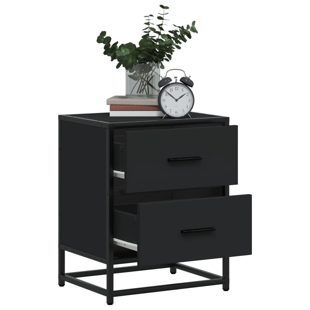 vidaXL Bedside Cabinets 2 pcs Black 40x31x50 cm Engineered Wood