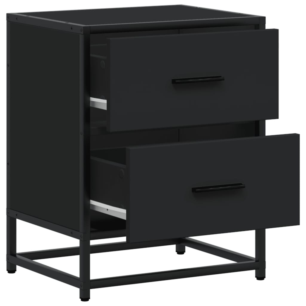 vidaXL Bedside Cabinets 2 pcs Black 40x31x50 cm Engineered Wood
