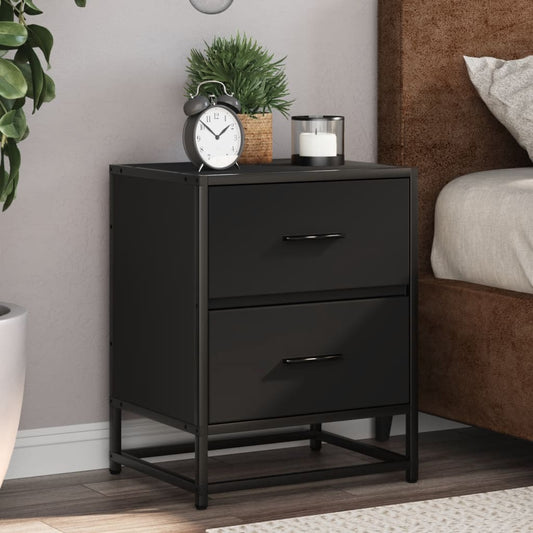 vidaXL Bedside Cabinets 2 pcs Black 40x31x50 cm Engineered Wood