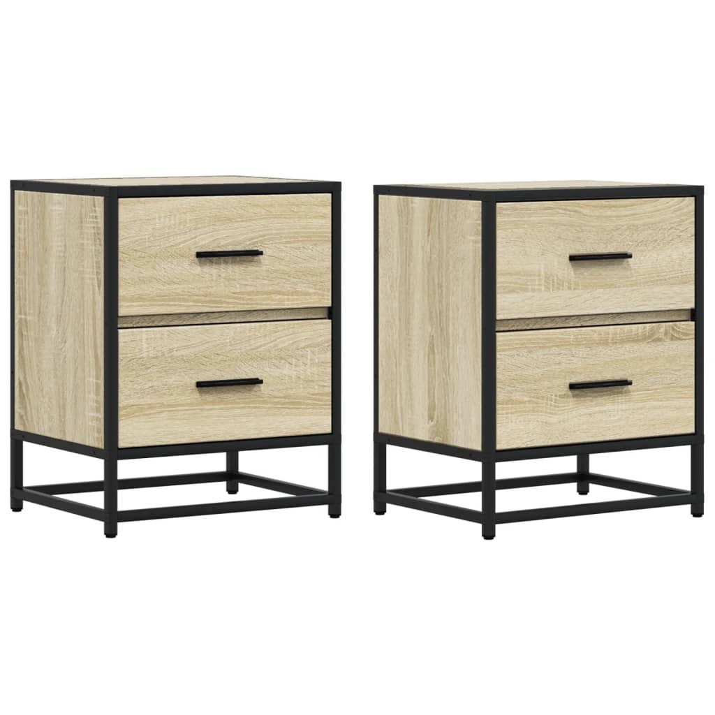 vidaXL Bedside Cabinets 2 pcs Sonoma Oak 40x31x50 cm Engineered Wood