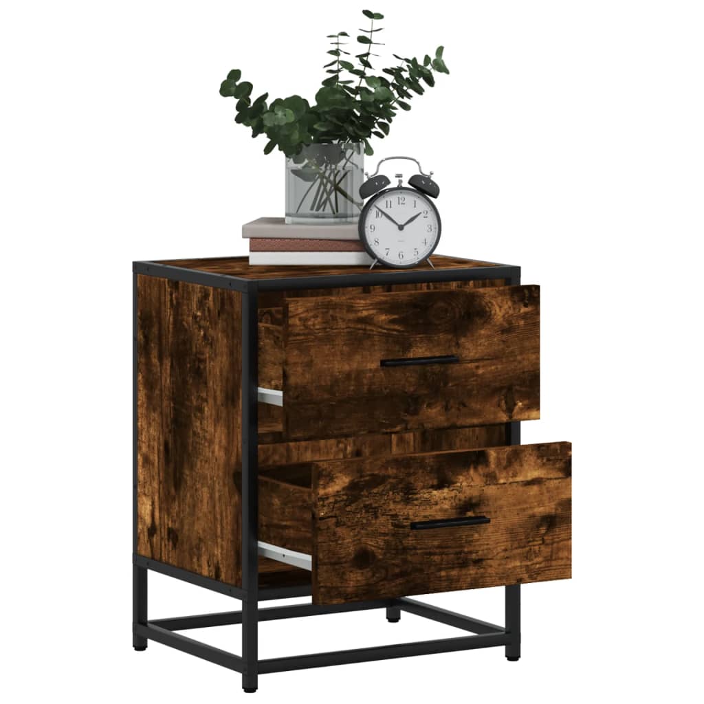 vidaXL Bedside Cabinets 2 pcs Smoked Oak 40x31x50 cm Engineered Wood