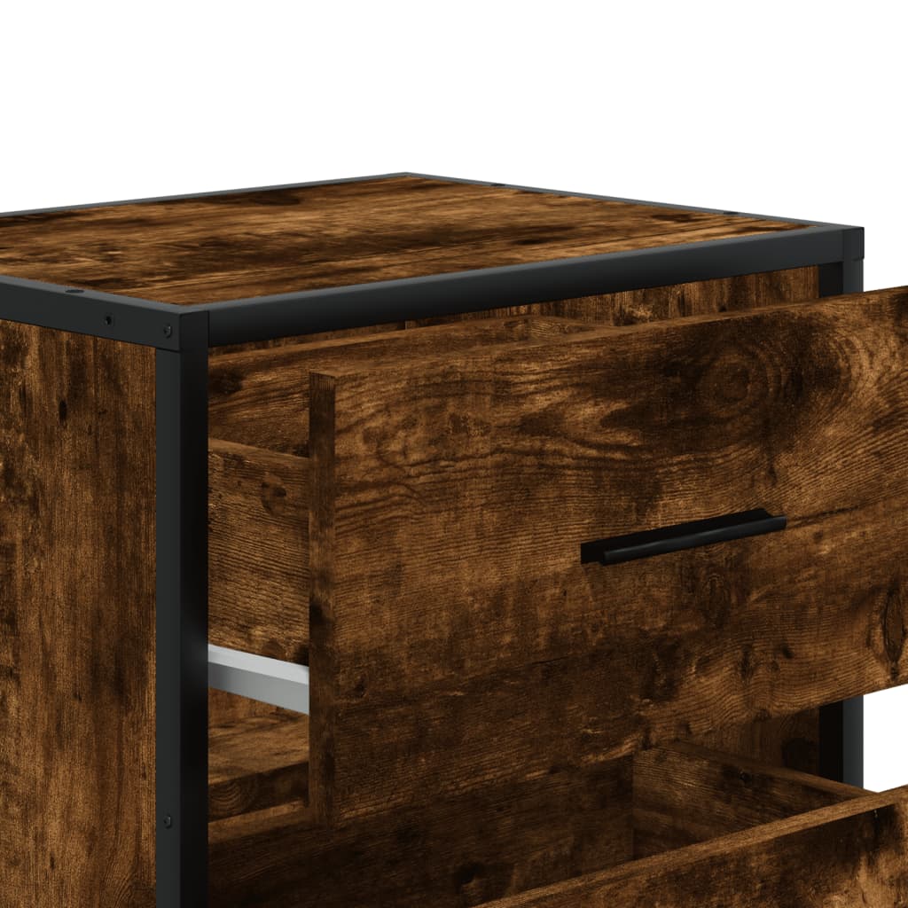 vidaXL Bedside Cabinets 2 pcs Smoked Oak 40x31x50 cm Engineered Wood