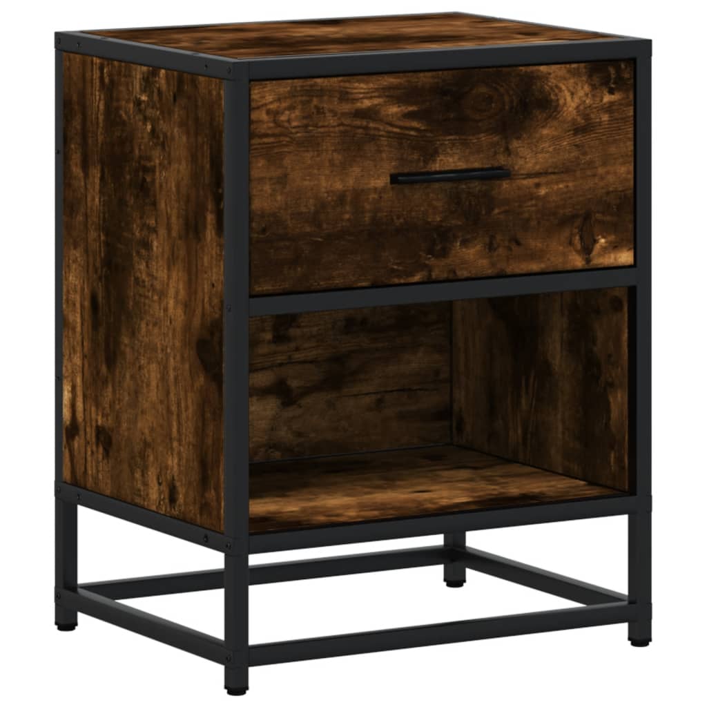 vidaXL Bedside Cabinet Smoked Oak 40x31x50 cm Engineered Wood