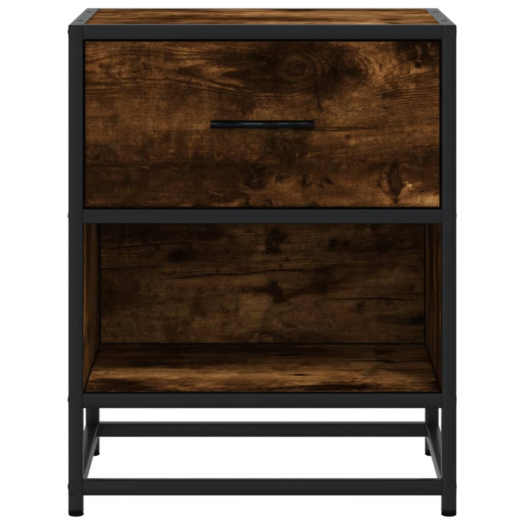 vidaXL Bedside Cabinet Smoked Oak 40x31x50 cm Engineered Wood