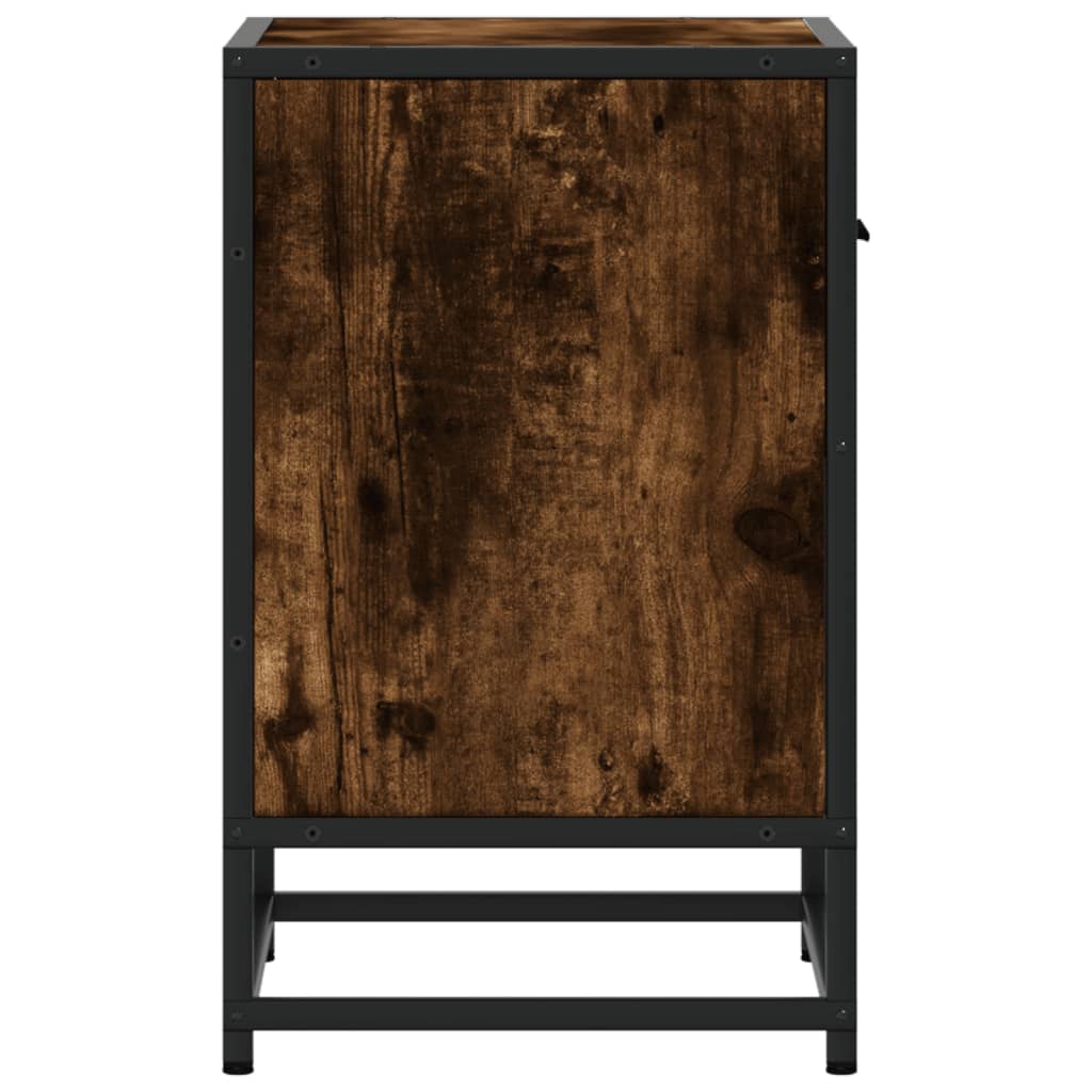 vidaXL Bedside Cabinet Smoked Oak 40x31x50 cm Engineered Wood