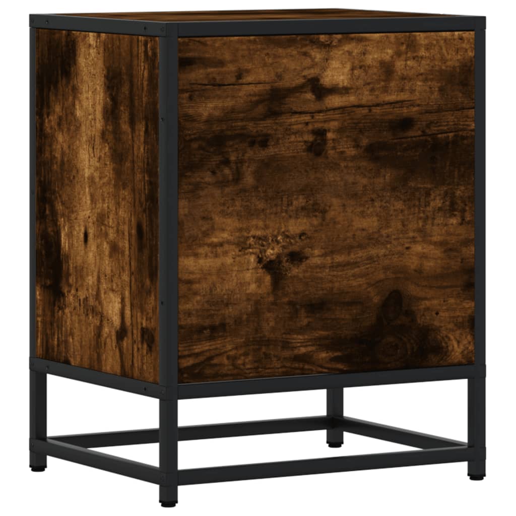 vidaXL Bedside Cabinet Smoked Oak 40x31x50 cm Engineered Wood