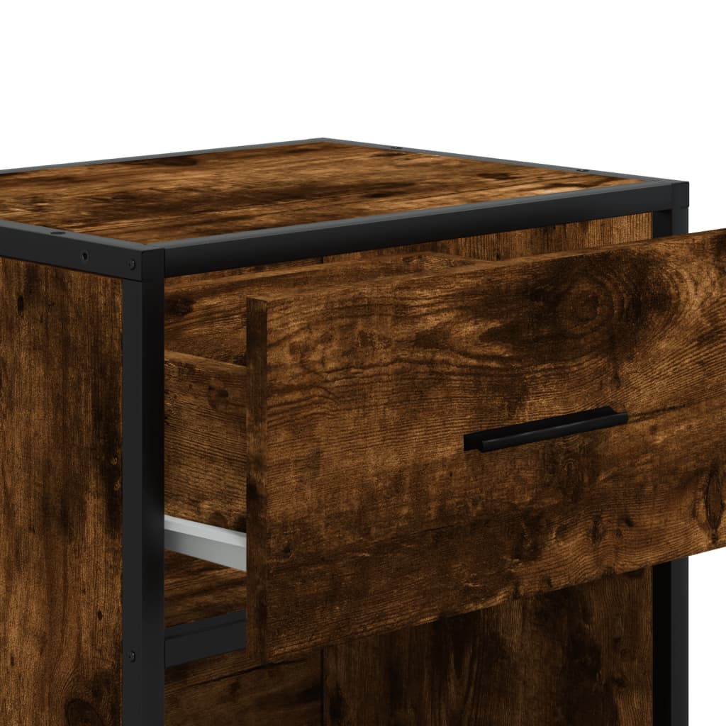 vidaXL Bedside Cabinet Smoked Oak 40x31x50 cm Engineered Wood