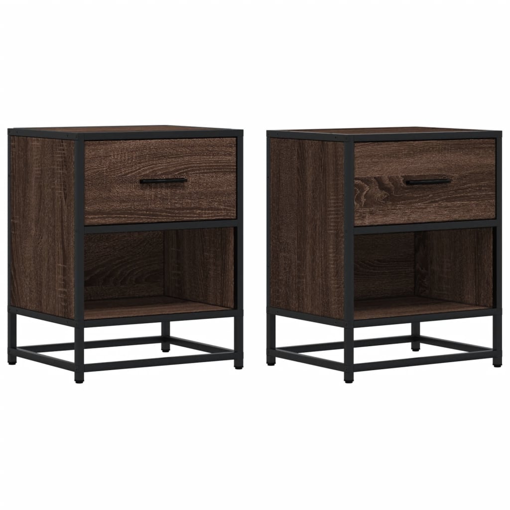 vidaXL Bedside Cabinets 2 pcs Brown Oak 40x31x50 cm Engineered Wood