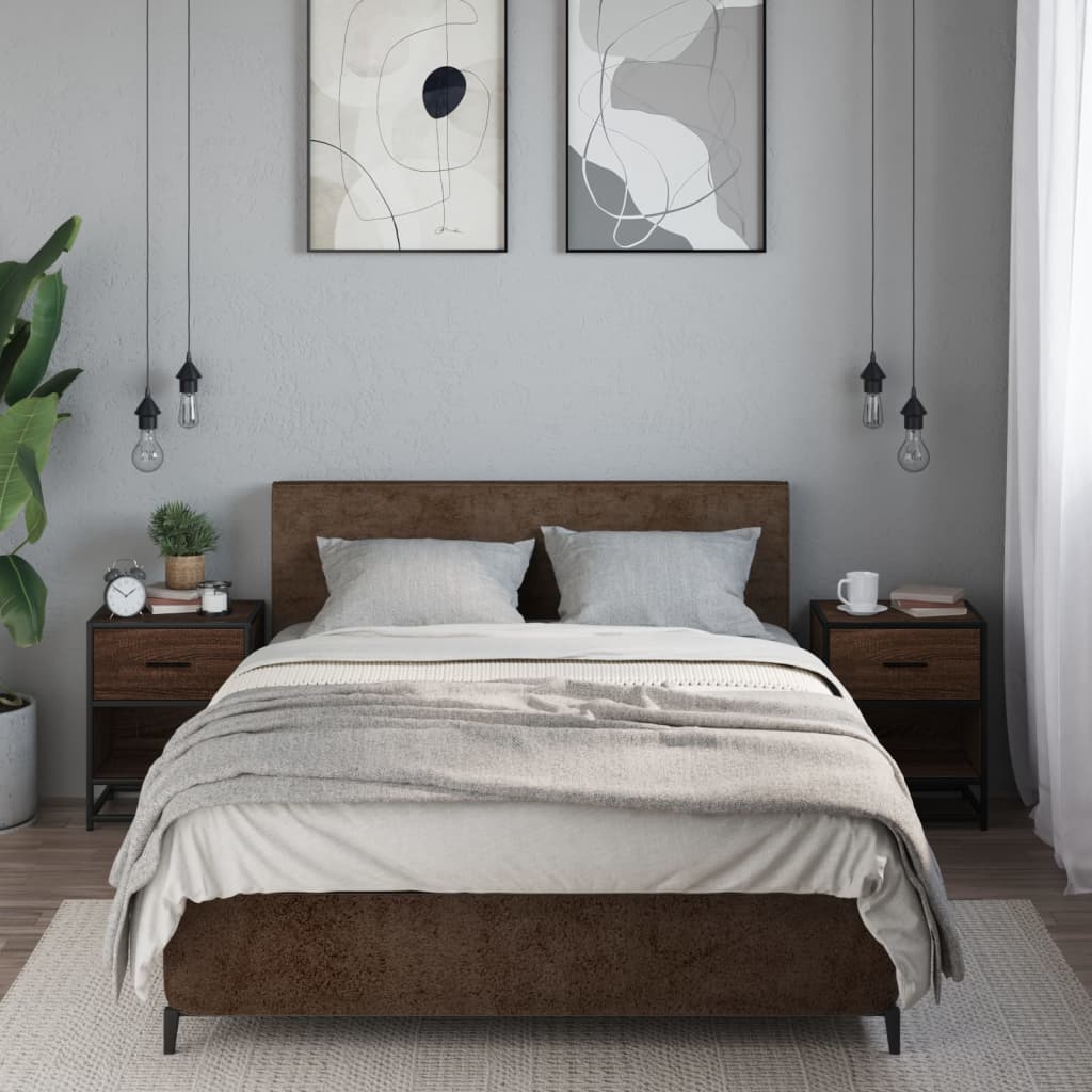 vidaXL Bedside Cabinets 2 pcs Brown Oak 40x31x50 cm Engineered Wood