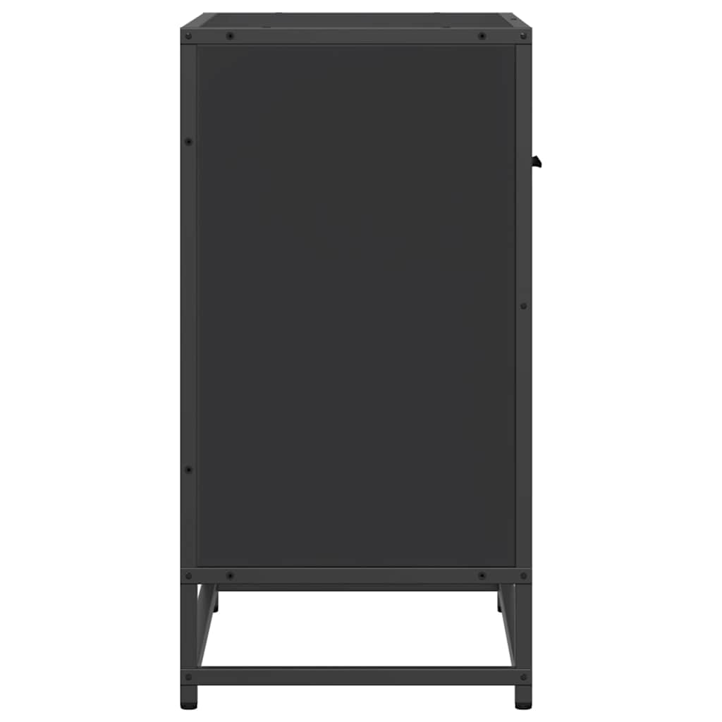 vidaXL Bedside Cabinet Black 60x31x60 cm Engineered Wood and Metal