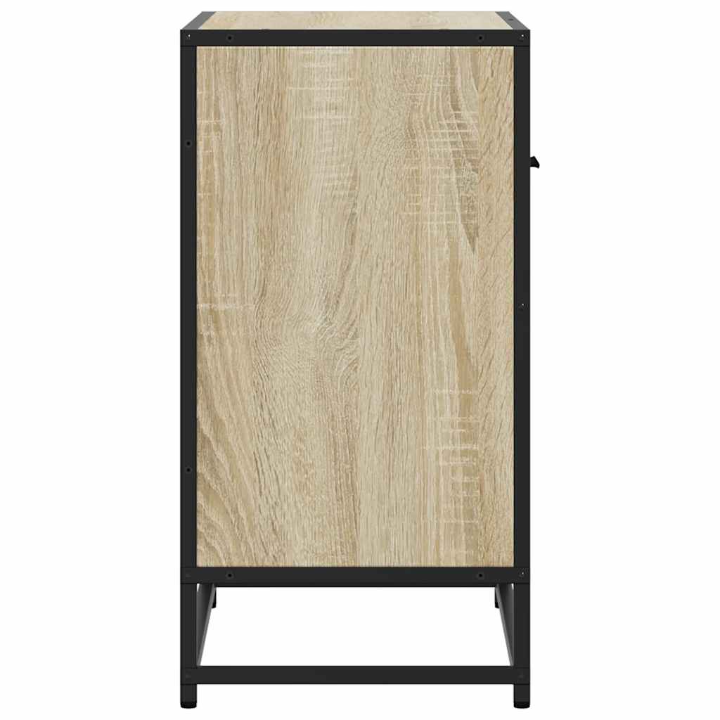 Bedside Cabinet Sonoma Oak 60x31x60 cm Engineered Wood and Metal