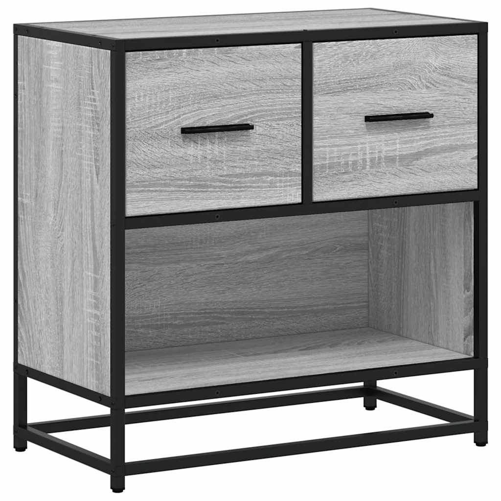 vidaXL Bedside Cabinet Grey Sonoma 60x31x60 cm Engineered Wood and Metal