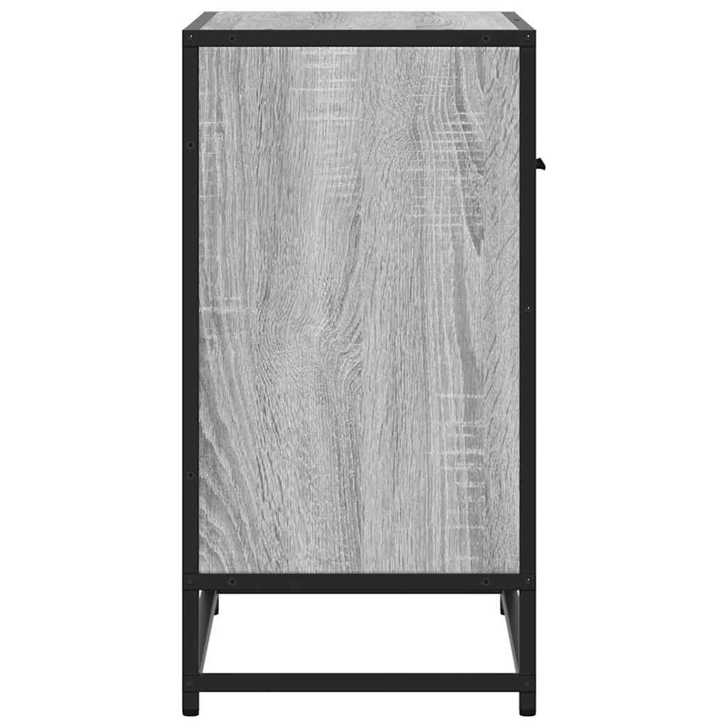 vidaXL Bedside Cabinet Grey Sonoma 60x31x60 cm Engineered Wood and Metal