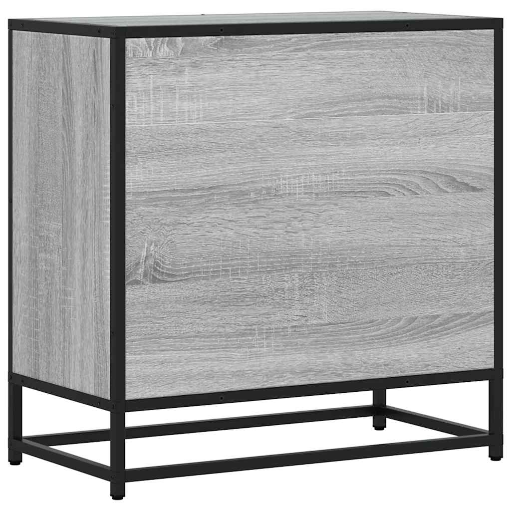 vidaXL Bedside Cabinet Grey Sonoma 60x31x60 cm Engineered Wood and Metal