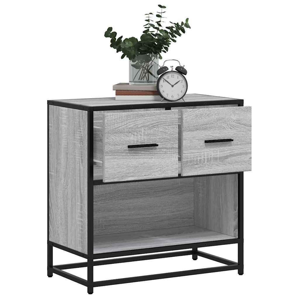vidaXL Bedside Cabinet Grey Sonoma 60x31x60 cm Engineered Wood and Metal