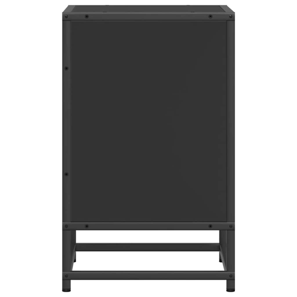 vidaXL Bedside Cabinet Black 40x31x50 cm Engineered Wood and Metal