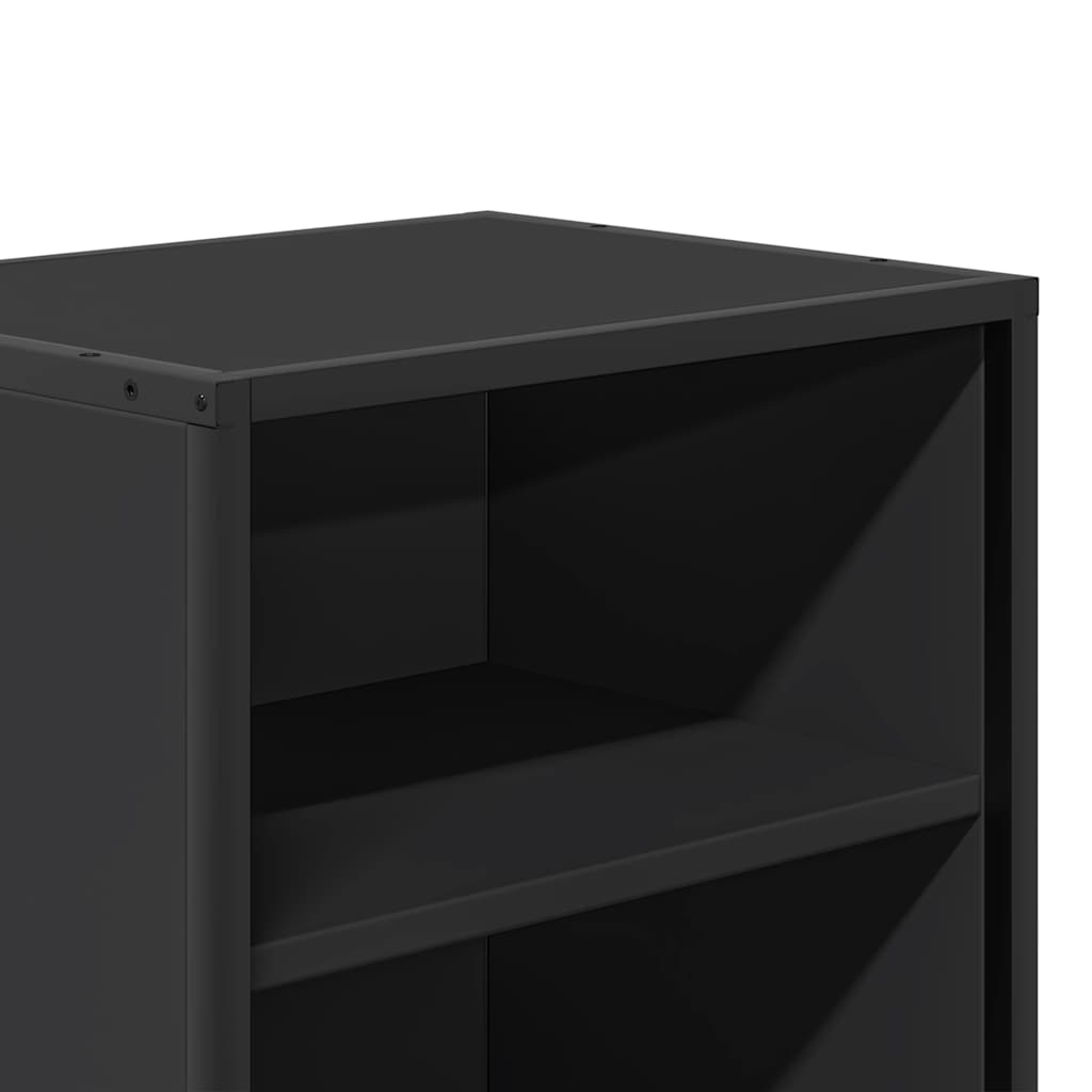 vidaXL Bedside Cabinet Black 40x31x50 cm Engineered Wood and Metal