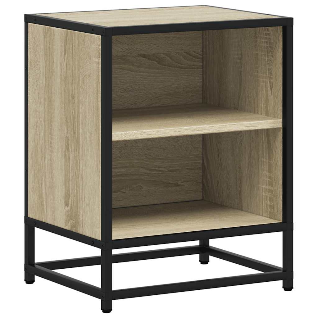 vidaXL Bedside Cabinets 2 pcs Sonoma Oak 40x31x50 cm Engineered Wood and Metal