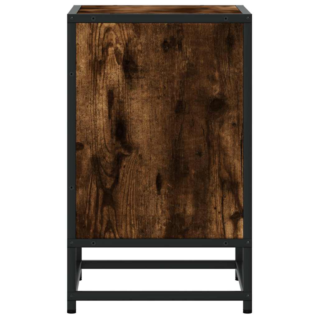 Bedside Cabinets 2 pcs Smoked Oak 40x31x50 cm Engineered Wood and Metal