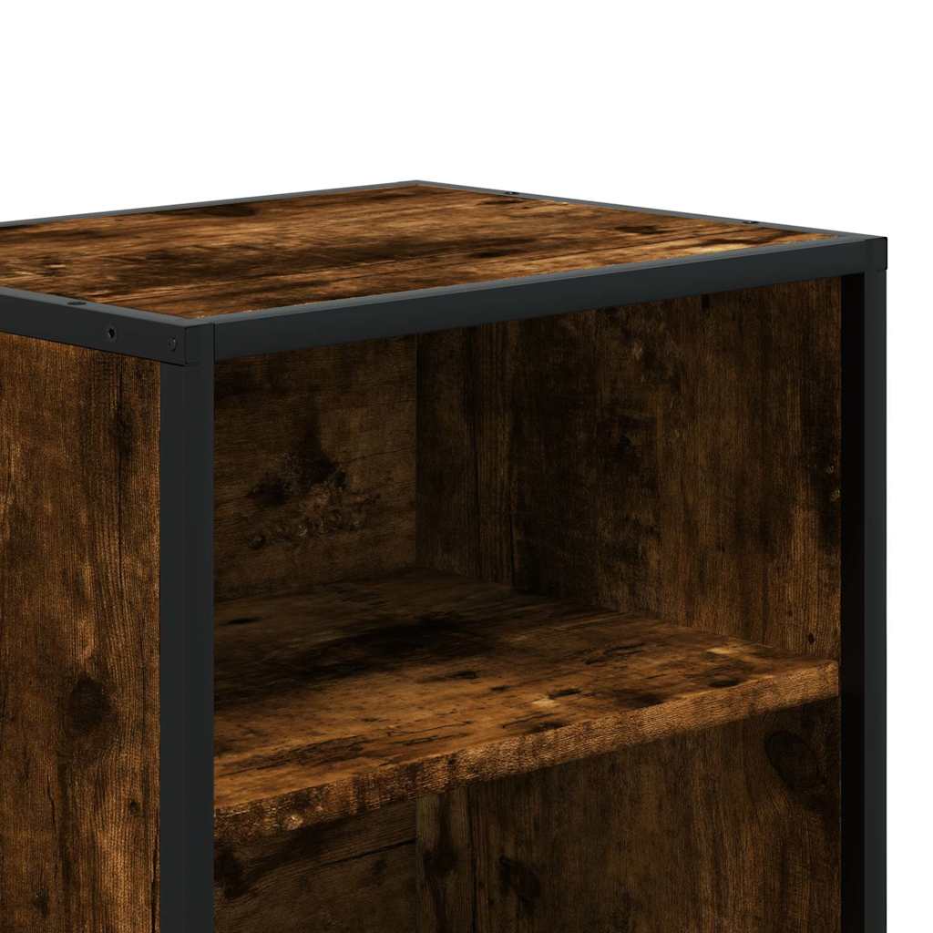 Bedside Cabinets 2 pcs Smoked Oak 40x31x50 cm Engineered Wood and Metal