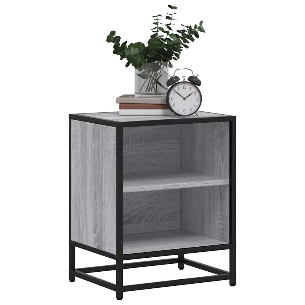 vidaXL Bedside Cabinets 2 pcs Grey Sonoma 40x31x50 cm Engineered Wood and Metal