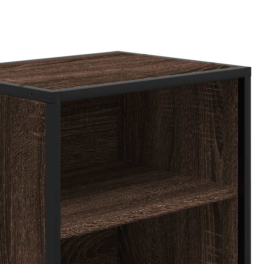 Bedside Cabinets 2 pcs Brown Oak 40x31x50 cm Engineered Wood and Metal