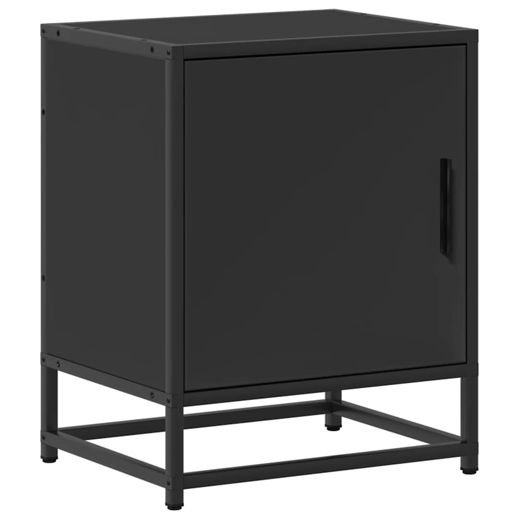 Bedside Cabinet Black 40x31x50 cm Engineered Wood and Metal