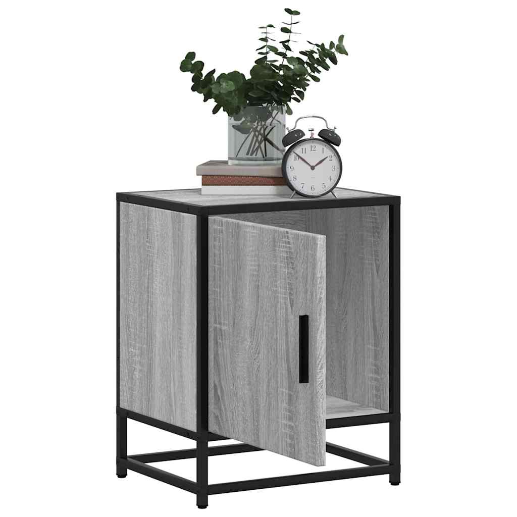 vidaXL Bedside Cabinets 2 pcs Grey Sonoma 40x31x50 cm Engineered Wood and Metal