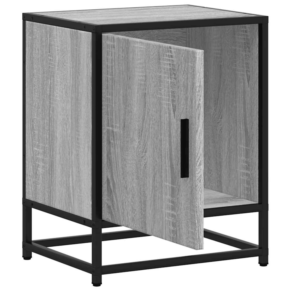 vidaXL Bedside Cabinets 2 pcs Grey Sonoma 40x31x50 cm Engineered Wood and Metal