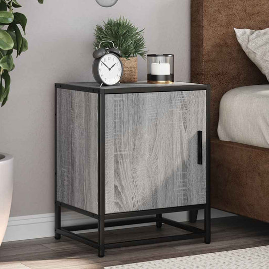 vidaXL Bedside Cabinets 2 pcs Grey Sonoma 40x31x50 cm Engineered Wood and Metal