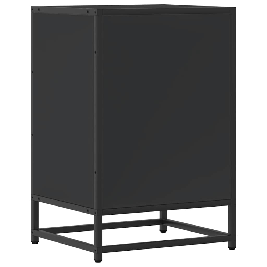 vidaXL Bedside Cabinet Black 40x34.5x60 cm Engineered Wood and Metal