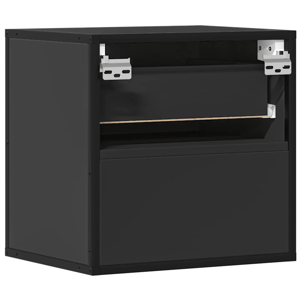 vidaXL Wall-mounted Bedside Cabinet Black 40x31x39.5 cm
