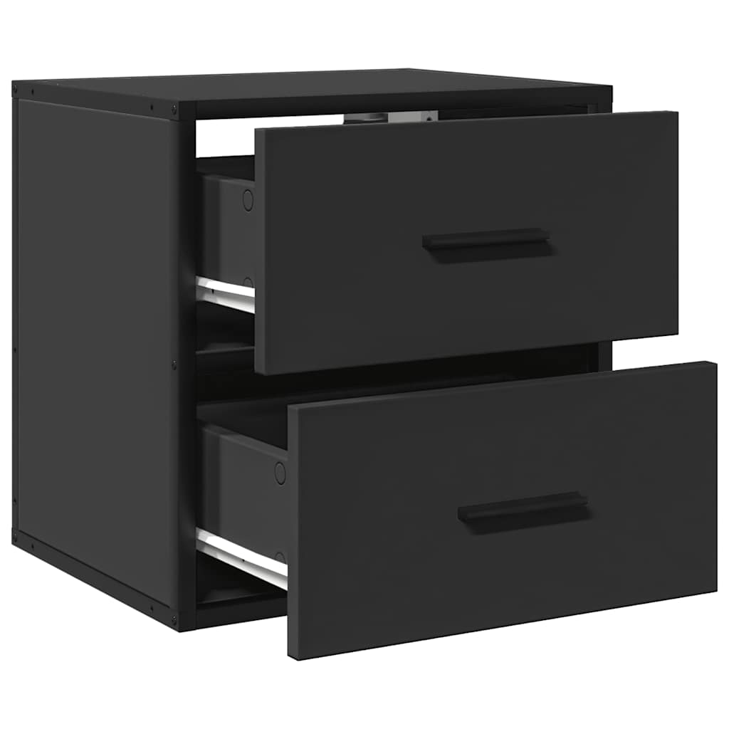 vidaXL Wall-mounted Bedside Cabinet Black 40x31x39.5 cm
