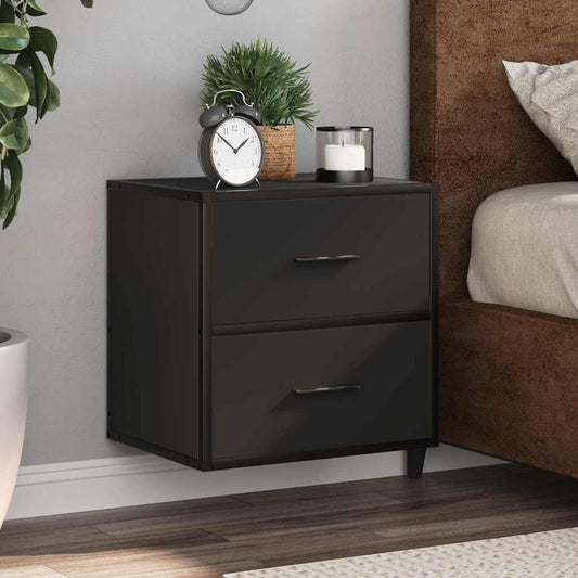 vidaXL Wall-mounted Bedside Cabinet Black 40x31x39.5 cm