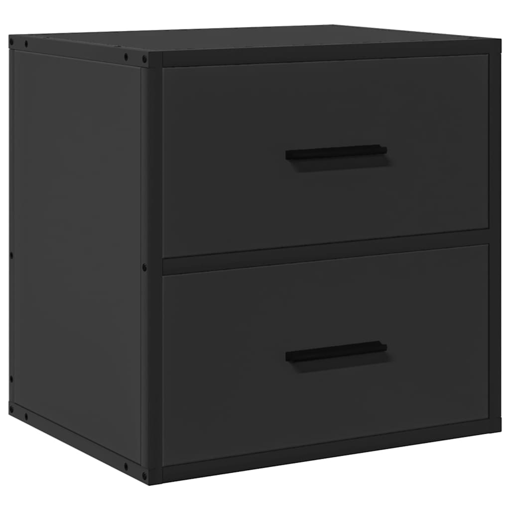 vidaXL Wall-mounted Bedside Cabinets 2 pcs Black 40x31x39.5 cm