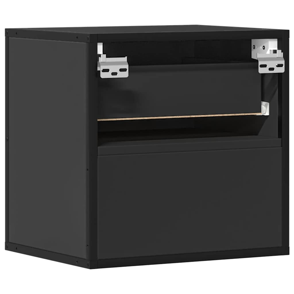 vidaXL Wall-mounted Bedside Cabinets 2 pcs Black 40x31x39.5 cm