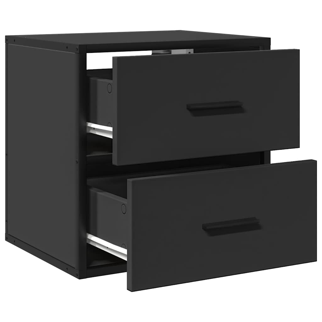 vidaXL Wall-mounted Bedside Cabinets 2 pcs Black 40x31x39.5 cm