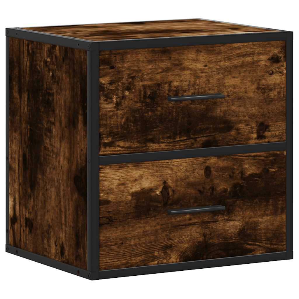 vidaXL Wall-mounted Bedside Cabinets 2 pcs Smoked Oak 40x31x39.5 cm