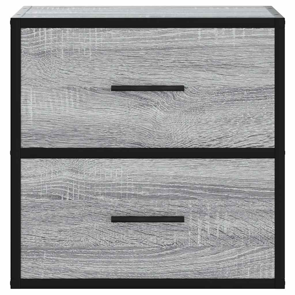 vidaXL Wall-mounted Bedside Cabinets 2 pcs Grey Sonoma 40x31x39.5 cm