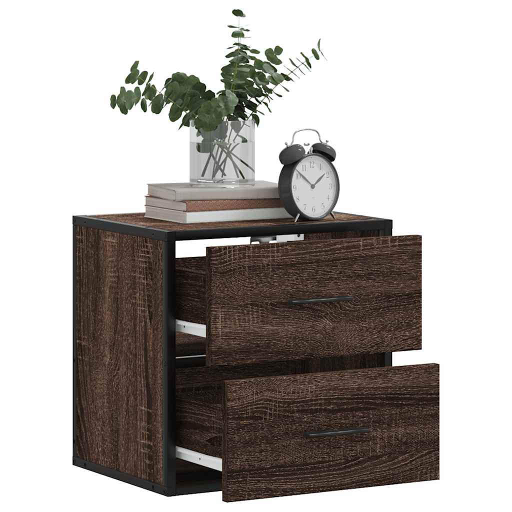 vidaXL Wall-mounted Bedside Cabinets 2 pcs Brown Oak 40x31x39.5 cm