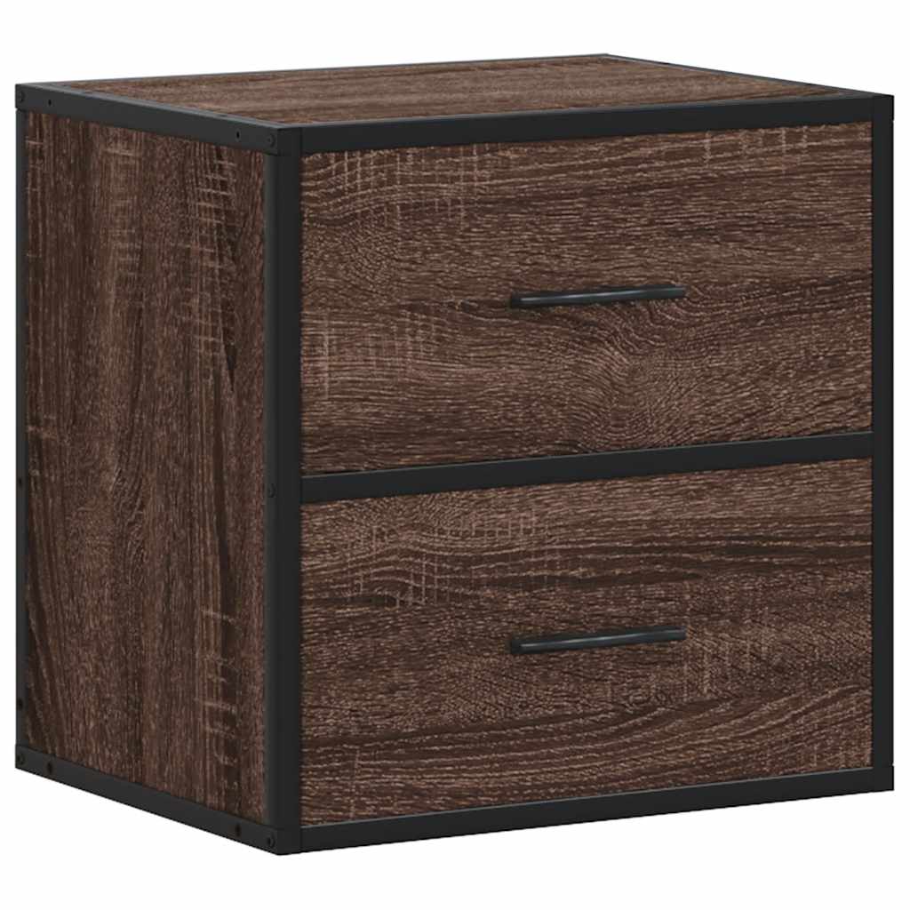 vidaXL Wall-mounted Bedside Cabinets 2 pcs Brown Oak 40x31x39.5 cm