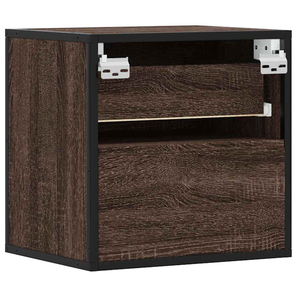 vidaXL Wall-mounted Bedside Cabinets 2 pcs Brown Oak 40x31x39.5 cm