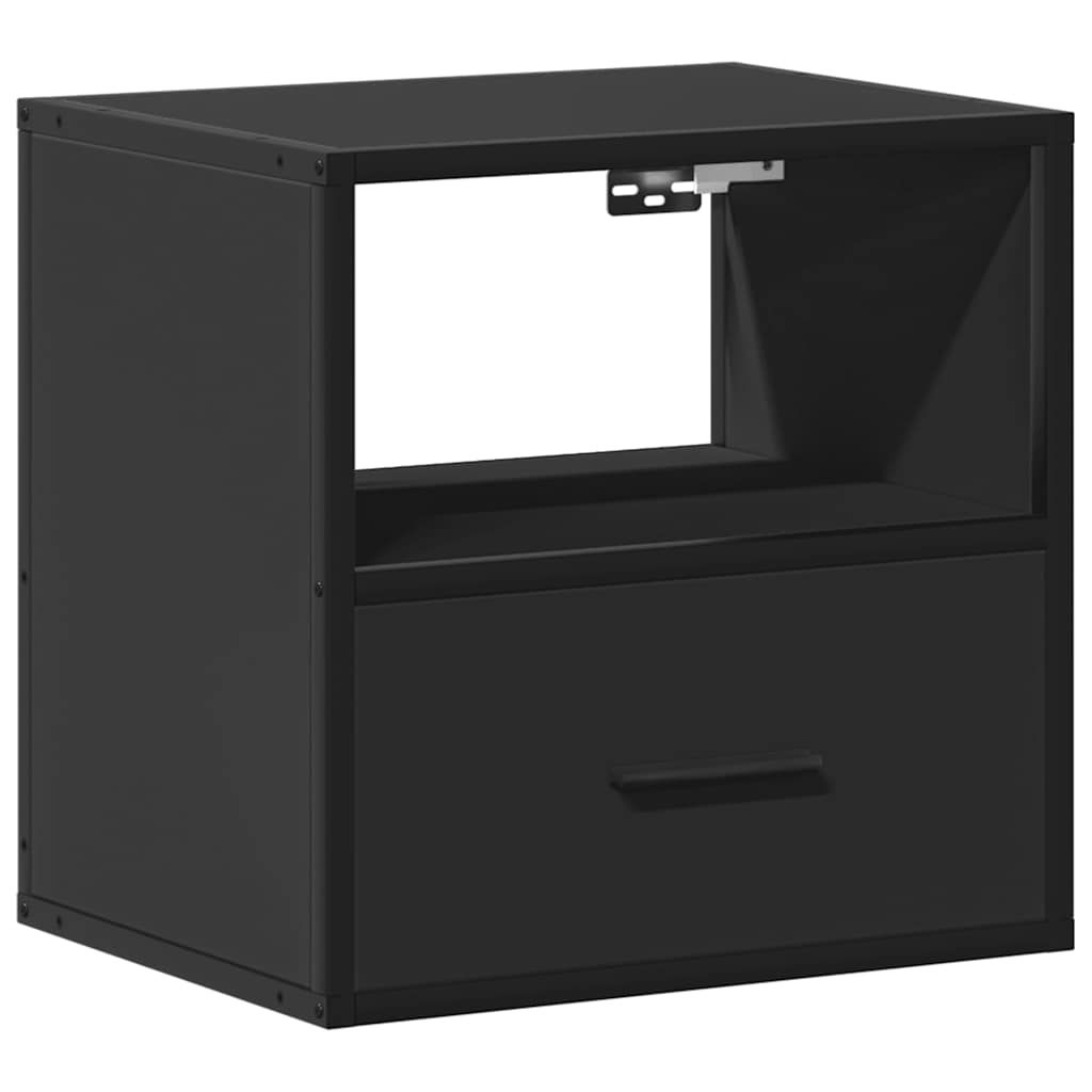 vidaXL Wall-mounted Bedside Cabinet Black 40x31x39.5 cm