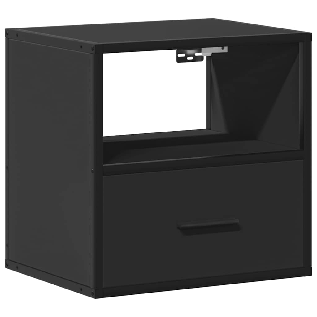 vidaXL Wall-mounted Bedside Cabinets 2 pcs Black 40x31x39.5 cm