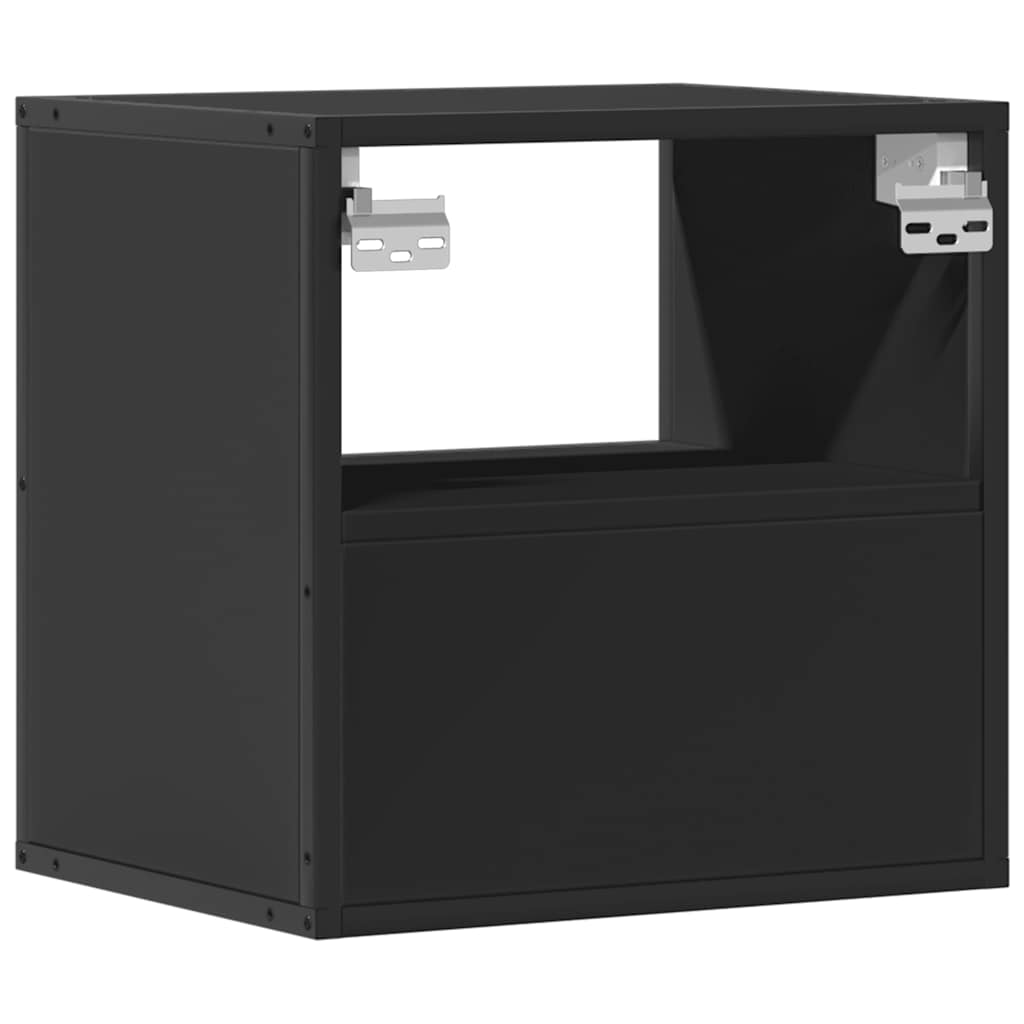 vidaXL Wall-mounted Bedside Cabinets 2 pcs Black 40x31x39.5 cm