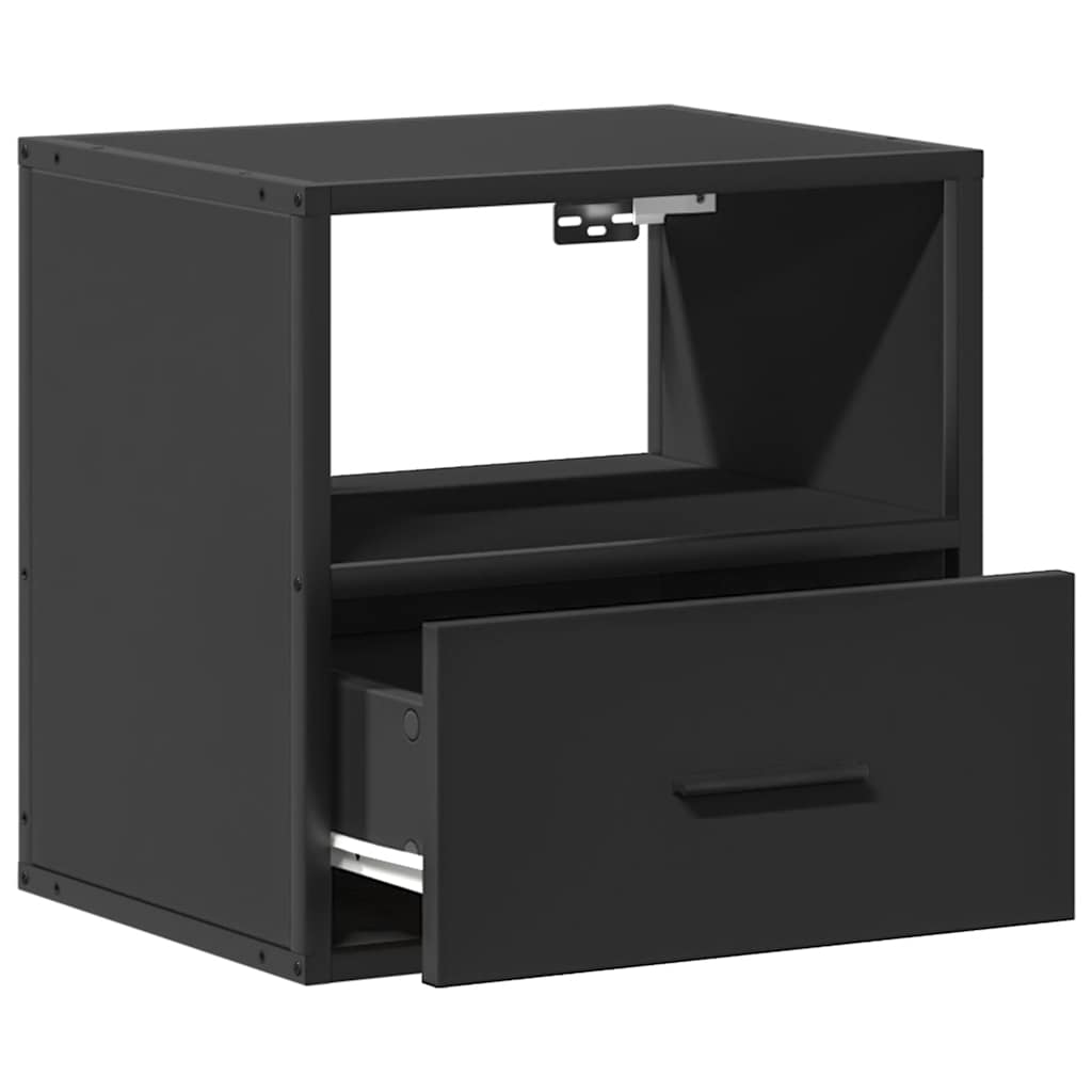 vidaXL Wall-mounted Bedside Cabinets 2 pcs Black 40x31x39.5 cm