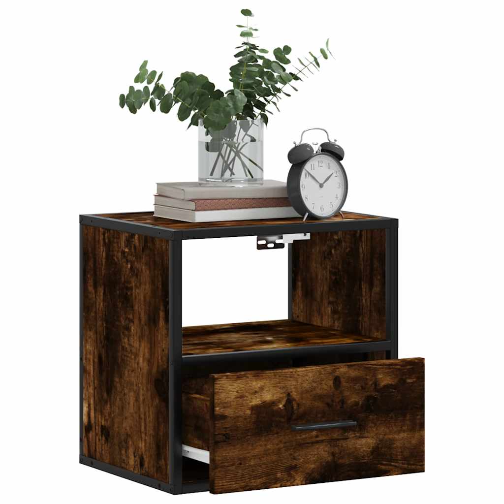 vidaXL Wall-mounted Bedside Cabinets 2 pcs Smoked Oak 40x31x39.5 cm